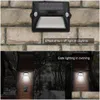 Autres éclairages LED Brelong Outdoor LED Solar Light Trois modes Pir Motion Sensor Sécurité 180 ° Double tête de détection de corps mur Drop Delive Dhlik