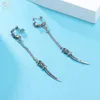 Stud Küpeler ZS 1 Çift Cazibe Kılıç Kolye Küpe Erkekler için Kadınlar Paslanmaz Çelik Uzun Damla Kulak Saplamalar Punk Retro Vintage Piercing Mücevherat