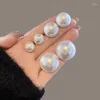 Stud Earrings High Grade Retro Oversized Imitation Pearl For Women Fashionable And Exaggerated Party Jewelry Girl Frie