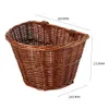 Multi-functional Rattan Bike Basket Front Pannier Bag Practical Durable Scooter Handlebar Storage Container Bicycle Accessories 240301