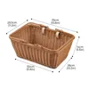 Bike Basket Wicker Basket for Bike Hand-Woven Bicycle Basket Detachable Wicker Front Handlebar 240301