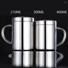 Water Bottles 304 Stainless Steel Cup Double Walled Insulated With Lid Coffee Mug Milk Cups 210/301/400ML Beer Drink