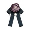 Pins broches designer retro rosa pérola flor preto laço blusa colarinho pino roupas boutonniere 6 cores acessórios de moda wo dh0bs