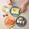 접시 일본 플라스틱 스낵 플레이트 홈 식탁 뼈 접시 작은 둥근 케이크 과일 저장 트레이 디스크