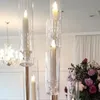 só pode usar vela led) 8 braços Candelabros Acrílicos 6 Cabeças Castiçais Castiçais de Casamento Suporte de Flores Candelabros Para Decoração de Centro de Mesa