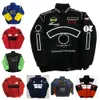 F1 Racing Suit Outono / Inverno Equipe Bordado Algodão Acolchoado Jaqueta Logotipo do Carro Jaquetas Bordadas Completas Estilo Universitário Jaquetas Retro Motocicleta qy