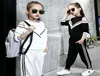Moda dużych dziewcząt pozbawione garnitury z ramion czarno -białe zestaw odzieży dla nastoletnich jesiennych dresów dzieci plus w rozmiarze Y15078776