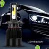 Bilstrålkastare Ny 2pc 12V C6 -bil LED -strålkastare BBS H4/9003/HB2 72W 10000LM 6500K IP65 Vattentät H4 Mini Head Lamp Cob Drop Deliv Dhtwy