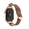 Apple for Watch Designer Leather Four Four Leaf Clover Straps لـ IWatch 38/40/41mm 42/44/45/49mm IWatch Band Series 9 8 7 6 5 4 3 2 1 Watchband Band