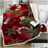 Blanket Red Truck 3D Cartoon Sherpa Thicken Warm Super Soft Flannel Office Nap Merry Christmas Sofa Bedding 211019 Drop Delivery Home Dhzqk