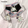 アンダーパンツ3pcs/set cotton boxers manファッションドッグプリントメンズアンダーウェア青年パーソナリティ通気性韓国人男性パンティーm-xxxl