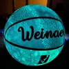 Glow In The Dark Basketball Regular Size 7# Hygroscopic Streetball Light Up Basketball Ball for Night Game Gift 240306