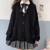 Japão escola camisola primavera outono vneck algodão malha estilo universitário jk uniforme cardigan 5 cores estudante meninas cosplay 240301