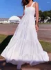 Casual Dresses 2024 ZANZEA Women Summer Dress Bohemian Sleeveless Holiday Sundress Loose Pleated Long Maxi Vestidos Party Outwear