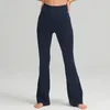 Allinea Donne Yoga pantaloni a colore solido Nude sport sports in vita stretto con cassa sciolta sport womens nine punti Pannello svasato di alta qualità