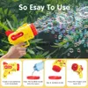 Sand Play Water Fun Baby Bath Toys Bubble gun childrens toy electric automatic soap rocket bubble outdoor wedding party LED light birthday gift H240308