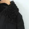 Trench da donna 2024 Giacca da donna con cerniera a costine Orlo a maniche lunghe Bomber corto Inverno Nero Pelliccia sintetica Collo con bavero Trapuntato Parka Cappotto Pilota