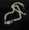 Colliers avec pendentif de créateur, bijoux de créateurs de perles blanches pour femmes, ras du cou de luxe avec boîte cadeau originale