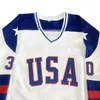 ICE Hockey Jersey 1980 USA 30 Craig 17 Ocallahan Sewing Ehtsbroidery Outdoor Sportswear Training Clothing White Blue 240305