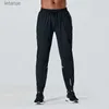 Pants LL-Mens Pants Running Sport Breathable Trousers Adult Sportswear Gym Exercise Fitness Wear Fast Dry Elastic Drawstring Long Pant 240308