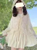 Damenblusen, japanische weiche Mädchen-Gaze-Hemd, Umhang, bauchfreie Damenbluse für Tops, Sommer-Cardigan, Spitze, Langarm, Rüschen, Oberbekleidung, Kawaii