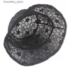 Wide Brim Hats Bucket Hats Eugenia Fisherman Hat for Women Light and Thin Transparent Lace Hollow Sunshade Basin Hat Summer Flower Sunshade Hat L240305