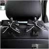 Other Interior Accessories New Cute Diamond Bowknot Car Seat Back Storage Hooks Vehicle Headrest Organizer Hanger For Groceries Bag In Dhe3Q