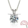 Ожерелья с подвесками ручной работы 2Ct Lab Diamond Real 925 Sterling Sier Party Wedding Подвески Колье-цепочка Ожерелье для женщин Fine Jewelr Dhqjx