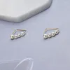 Orecchini a bottone Trendy simulato perla Stringa Dichiarazione Coreano Semplice Retro Vento freddo Abbigliamento da donna Gioielli