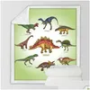 Couverture Beddingoutlet Dinosaur Sherpa Throw Jurassic Couvre-lit imprimé pour enfants Stegosaurus P Boys Literie de bande dessinée 201 Drop Delivery H Dhdji