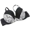 Bras Wenli Push Up BCDE Cup broderad spets plus storlek 34 36 38 40 42 Brassiere Printing Style kvinnlig underkläder set röd