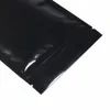 100st/Lot Glossy Black Aluminium Foil Zip Lock Bag Self Seal Tear Tår Reklosningsbar platt Mat Snack Storage Packaging Pouches 240305