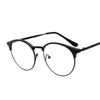 Lunettes de soleil Cadres Vintage Eyear Lunettes Cadre Clear Half Metal Lunettes Optique Étudiants Faux