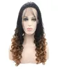 Parrucca treccia corta riccia per capelli castani ombre di alta qualità 16quot parrucca treccia stile donna africa parrucca piena in pizzo sintetico con 8999103