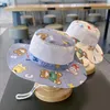 Berets Children's Summer Big rand Mesh Ademende caps jongens en meisjes zonneschadem emmer hoed uit op zonnebrandweergrenzen Panama cap