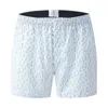 Cuecas de algodão de alta qualidade roupa interior masculina confortável boxers shorts soltos calças aro calcinha homens pijama homewear