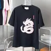 ヘビーメイドイタリア刺繍ドラゴンメンデザイナーティーカジュアルコットンTシャツ夏通りウェアショートスリーブTシャツ24SS 0308