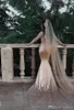 2024 Designer Champagne Zeemeermin Trouwjurken Bruidsjurk Lange Mouwen Pailletten Kant Applique Op Maat Gemaakt Sweep Trein Vestidos de Novia Plus Size