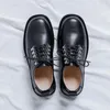 Casual Shoes Men Leather Platform Oxfords LACE-UP THOCK MANA BUSINESS DERBY BUCKLE LOAFERS HÄR SQUARE TOE Formell klänningsko