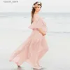 Maternity Dresses Pink Ruffles Maternity Dresses For Photo Shoot Bohemian Chiffon Pregnant Women Photography Props Maxi Dress Premama Clothes 2023 L240308