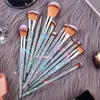 Makeup Brushes 12Pcs Custom Bling Make Up Rhinestone Synthetic Diamond Glitter Sparkle Makeup Brush Set 240308