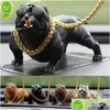 Andra interiörstillbehör Ny bil Dashboard Ornament Bly Pitbl Dog Doll Interiör Tillbehör Ornament Söta Chritmas Gift Creative Ho Dhfxf