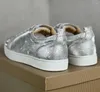 Freizeitschuhe Damen Silber Luxus Nieten Sneakers Herren Abschlussball Low Top Sport Hochzeit