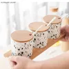 Storage Bottles Creative Ceramic Seasoning Jar With Lid Sealed Kitchen Food Tank Coffee Candy Decoration Bottle