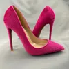 Scarpe eleganti Decorazioni per capelli Punta a punta 6cm 8cm 10cm 12cm Tacchi alti e sottili Moda Banchetto Rose Red Lady Pumps BM060 ROVICIYA