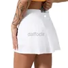 Calças ativas Yoga Outfits Cintura alta Tênis Saias Exercício Plissado Saia Cheerleaders Vestidos Curtos Fitness Wear Meninas Running Elastic Adulto Sportswear 240308