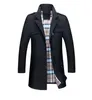 Trenchs pour hommes Automne Hiver Mode Coton Mélange Casual Manteau d'affaires Hommes Sports Pardessus Beau Solide Long Trench Coat Slim Outwear Hommes Coupe-Vent M-4XL