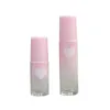 5ml 10ml Gradient Pink Glass Roll On Bottle Empty Perfume Bottle Essential Oil Roller Ball Bottle Liquid Container Makeup