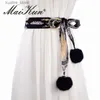 أحزمة حزام بوهيمي جديد للنساء الصيفي أزياء فستان طويل حزام مطبوع الشيفون الشيفون رقيقة cummerbunds إكسسوارات الموضة L240308