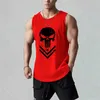 Canotte da uomo Abbigliamento sportivo estivo da uomo Stampato con teschio da palestra T-shirt senza maniche ad asciugatura rapida Gilet da basket Canotte fitness Abbigliamento